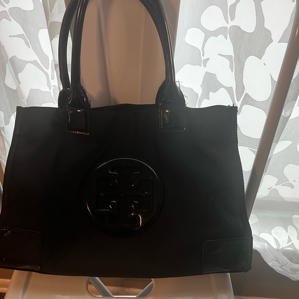 Tory Burch Ella nylon patent tote